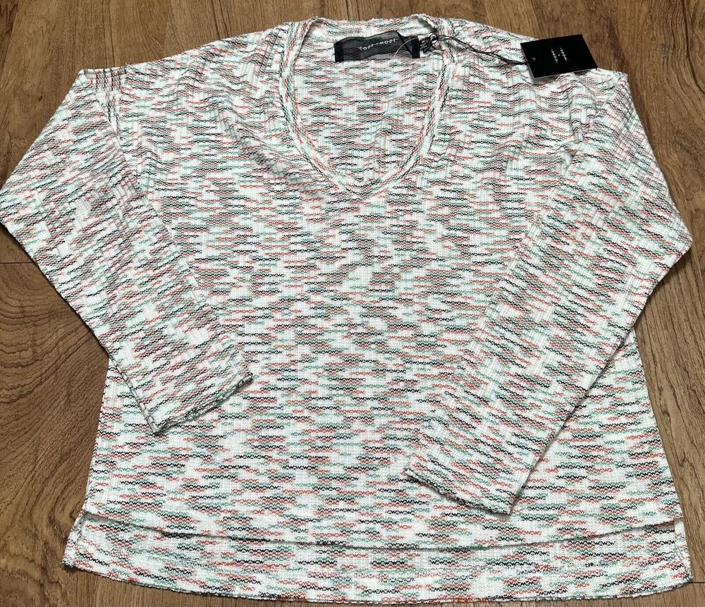 Code X Mode Women’s Pullover Light Loose Sweater White Multicolor Size XS NWT